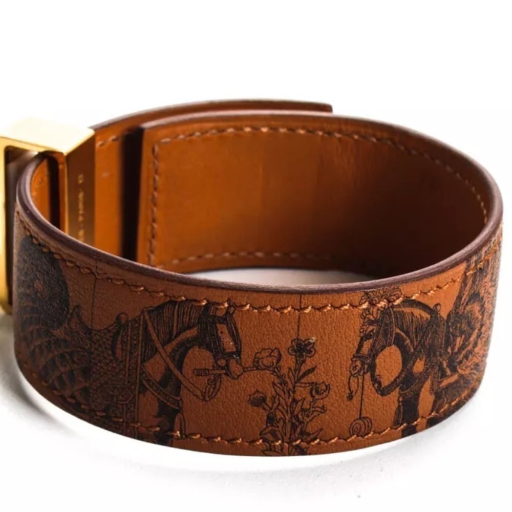 Hermes Leather Collier De Chien Medor Tattoo Bracelet T3 RARE  NWOT - Picture 6 of 16